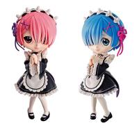 Banpresto Re: ชีวิตในโลกที่แตกต่าง,100% ของแท้จากญี่ปุ่นเริ่มจาก Zero Q Poket Ram Rem สีปกติ2ชุด