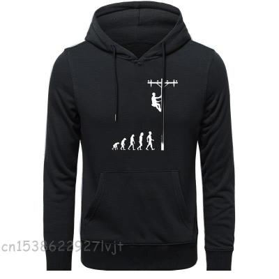 Human Evolution Of Lineman Hoodie Pullover Electrician O-Neck Long Sleeve Camisa Streetwear Premium Cotton Hoodies Sweatshirts Size Xxs-4Xl