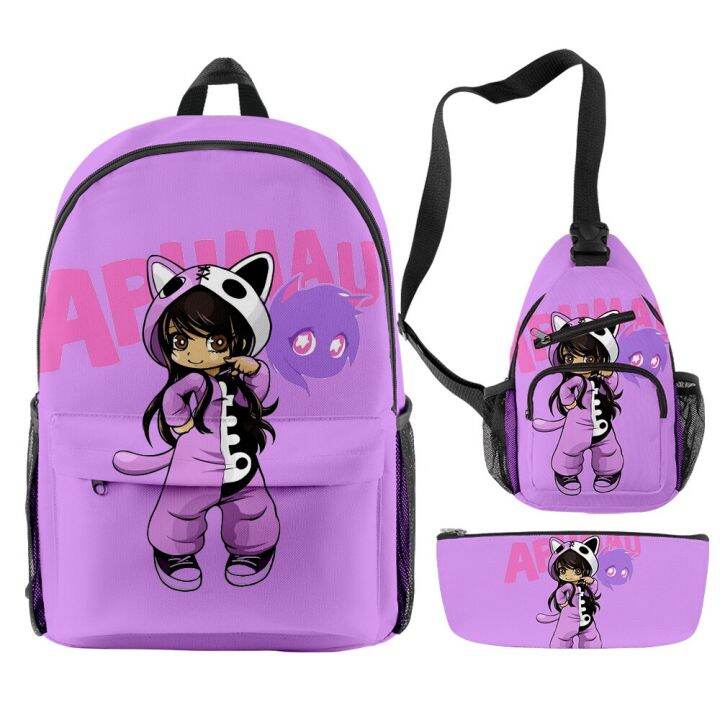 New Aphmau merch 3D Backpack Set 3 Pieces Lightweight School Bag 3D ...