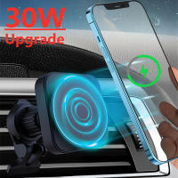 30W Magnetic Wireless Chargers ที่วางศัพท์ในรถยนต์สำหรับ Macsafe 14 13 12 Pro Max Fast Wireless Charging Station Car Charger