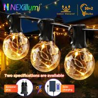 Bulbs Outdoor G40 11.7m Lights with 32(30 2) Pcs of 4.5v Shatterproof Bulbs Hanging Lamp for Backyard