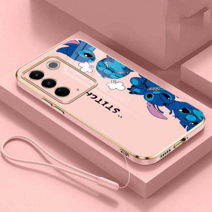 vivo-v27-v27โปร-v27e-v25-5g-v25e-v23-5g-เคสลายการ์ตูนเลนส์สัตว์ประหลาด-v23e-5g-กันกระแทกเคลือบหรูหราเคสโทรศัพท์มือถือด้วยเชือกเส้นเล็ก