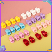 ? JCTTTY ? 10pcs dollhouse อุปกรณ์ขนาดเล็กจำลอง Bow รองเท้าแตะรุ่นของเล่น