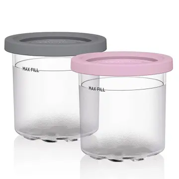 4Pcs Ice Cream Pints Cups for NC500 NC501 Ninja- Creami Series Ice Cream  Maker Replacements Storage Jar With Lids 