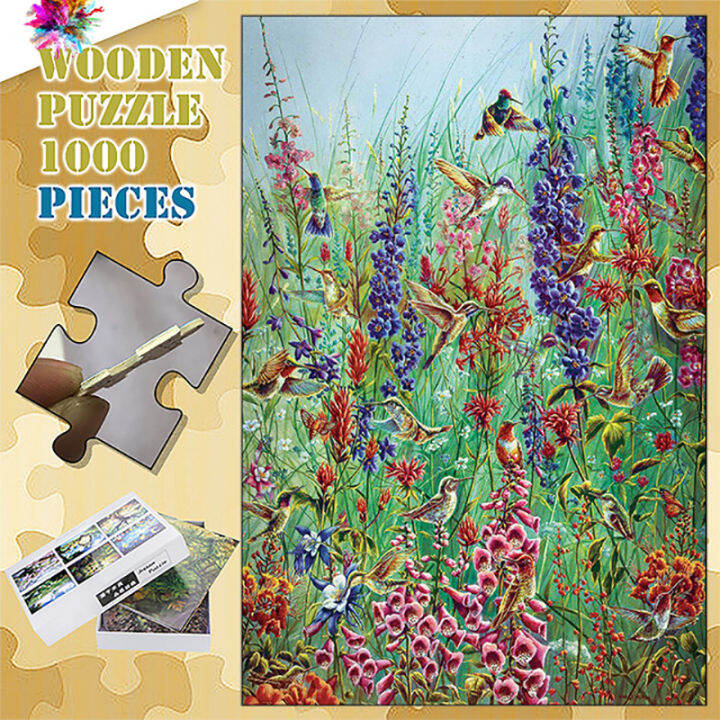 garden-jewels-ตัวต่อจิกซอว์1000-pcs-ปริศนาไม้