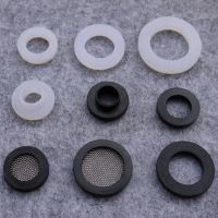 10pcs Flat Spacer O Ring Convex Gasket Seal Thickness 3mm Round Flat Washer With Mesh Filter Screen Silicone White Rubber Black Colanders Food Straine