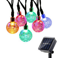 NEW 203050100 LED Crystal ball LED Solar Lamp Power LED String Fairy Lights Solar Garlands Garden Christmas Decor For Outdoor