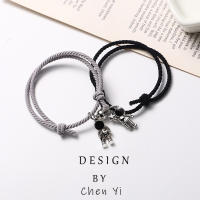 2 Pcs คู่สร้อยข้อมือแม่เหล็กออกแบบนักบินอวกาศ Cinnamoroll Curm สำหรับบุรุษและสตรีแม่เหล็กวงเล็บ/1แม่เหล็กคู่ลวดแม่เหล็กคู่วงเล็บดึงดูดมิตรภาพมือกำไลสีดำ