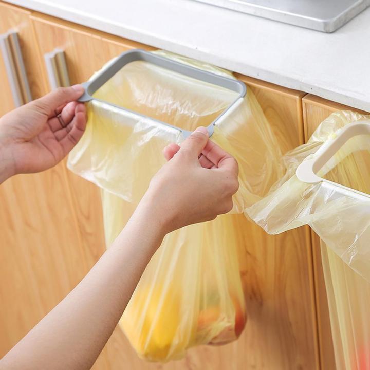 ที่ยึดแขวนถุงขยะแขวนที่ยึดแขวนถุงขยะสีใหม่แบบธรรมดา2019ชั้นวางที่เก็บขยะวางตู้ในครัว