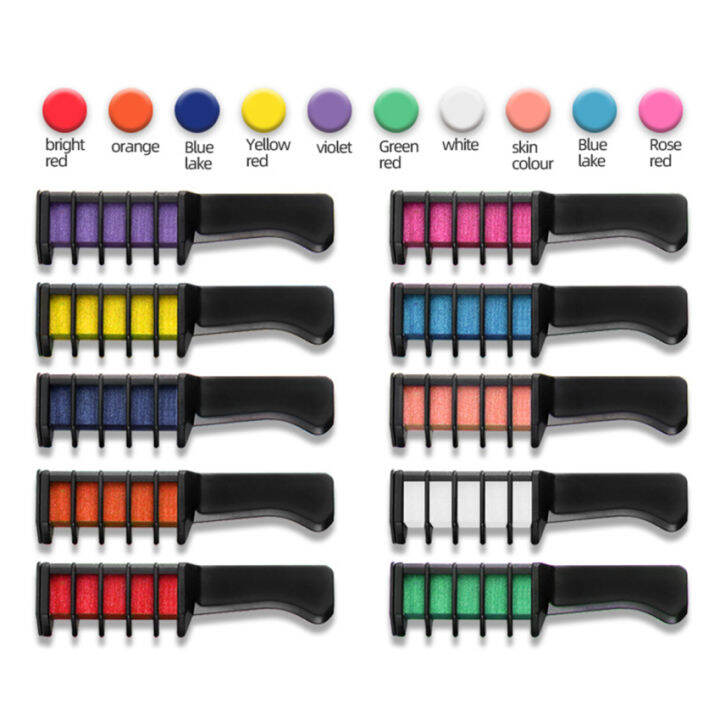 10pcs Hair Dye Stick Hair Design Crayons for Hair Color Chalk for The