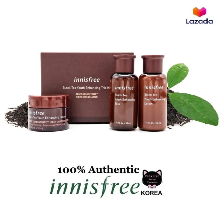 Korean Cosmetics INNISFREE Black Tea Youth Enhancing Trio Kit Lazada PH