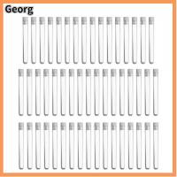 GEORG 50pcs พลาสติกทำจากพลาสติก หลอดทดสอบสำหรับหลอด 12 × 100มม. โปร่งใสโปร่งใส ที่เก็บขนม ตามหลักวิทยาศาสตร์ 8มล. ชุดกระโปรงเด็ก การทดลองทางวิทยาศาสตร์เชิงวิทยาศาสตร์