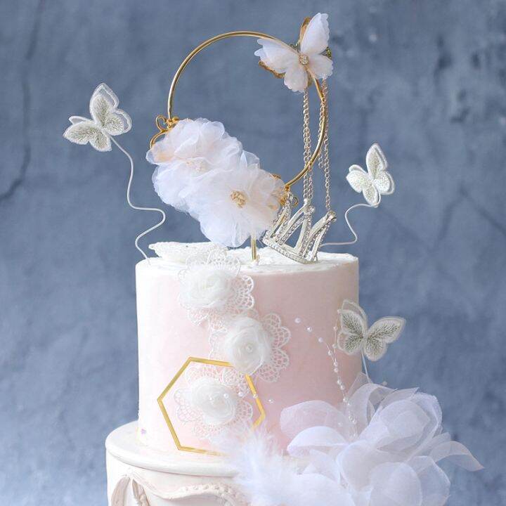 อุปกรณ์ตกแต่งเค้กลายผีเสื้อดอกไม้ผีเสื้อ-creative-butterfly-cake-topper-cake-decoration