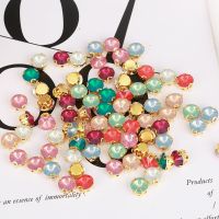 8mm Round Opal Rhinestones Resin Sew On Rhinestones With Holes Gold Claw Settings Flatback Sewing Stone For Garment Accessories