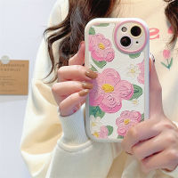 ภาพวาดสีน้ำมันดอกไม้สีชมพูกรณีโทรศัพท์สำหรับ iPhone14 Round Hole Stick Skin กรณีโทรศัพท์สำหรับ iPhone12ProMax ซิลิโคนป้องกันการตกสำหรับ iPhone13 กรณีโทรศัพท์ดอกไม้สีชมพูสำหรับ iPhone11 กรณีโทรศัพท์แฟชั่นเกาหลีสำหรับ iPhone13 Promax