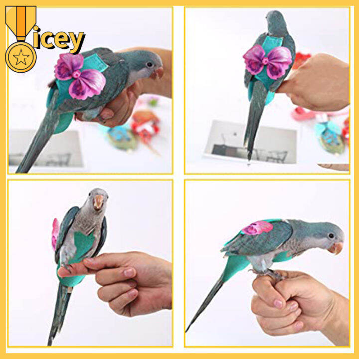 iceyhome-ผ้าอ้อมลายนกสายรั้งควบคุม-เหมาะสำหรับนกขนาดเล็กขนาดกลางนก-parakeets-paraketel-cockatiel