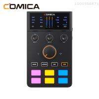 COMICA AD Caster C1เครื่องผสมเสียงการ์ดเสียงอินเตอร์เฟซเครื่องเสียง USB ที่มีพอร์ต3.5มม. อินพุต XLR คู่รองรับการตรวจสอบแบบเรียลไทม์การเชื่อมต่อ BT สำหรับการสตรีมมิ่งพอดคาสต์การเล่นเกมและการบันทึก