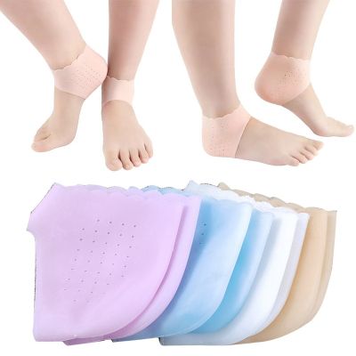 1 Pair Silicone Feet Care Socks Moisturizing Gel Heel Thin Socks with Hole Cracked Foot Skin Care Protectors Lace Heel Cover Shoes Accessories