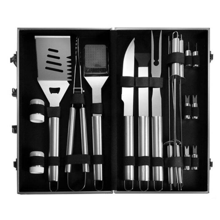 Barbecue tool set, 18piece stainless steel grill set with aluminum box