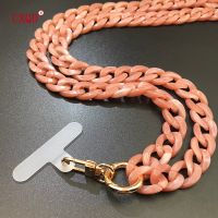 120cm Bevel Design Anti-lost Phone Lanyard Rope Neck Strap Colorful Portable Acrylic Cell Phone Chain Accessories Gifts Outdoor