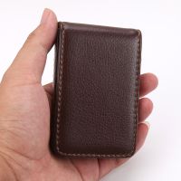 Vertical style magnet card bag leather business gift card holder company gift card case --A0509