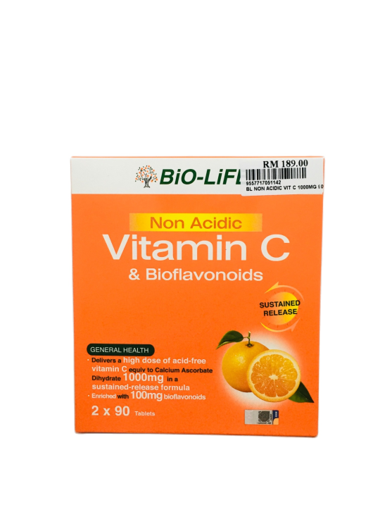 BioLife Non Acidic Vitamin C & Bioflavonoids 2*90s Lazada