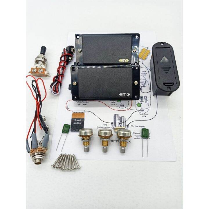 EMG 81 85 Active Pickup Humbucker Active 9V battery Power Supply Electric Guitar Pickup With 25K