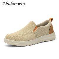 Men Anti-skid Canvas Shoes Summer Breathable Slip on Non-Leather Casual Shoes Lightweight Dropshipping