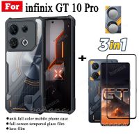 เคสโทรศัพท์กันกระแทกแบบ3 In 1สำหรับ Infinix GT 10ฟิล์มแก้วแบบโปรฟิล์มและฟิล์มเลนส์