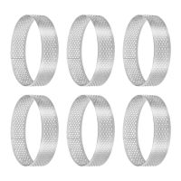 Circular Stainless Steel Porous Tart Ring Bottom Tower Pie Cake Mould Baking ToolsHeat-Resistant Perforated Cake Mousse Ring, 8cm