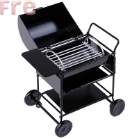 Fre Dollhouse BBQ Grill MINI YARD Garden 1/12มินิของเล่นสีดำ7cm BBQ ACCESSORY