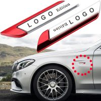 2pcs Car Fender Logo Emblem Sticker Metal For Mercedes Benz AMG Edition A B C E S Class GLB GLA A180 B200 C300 E320 Car Styling