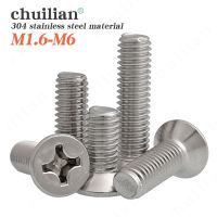 M1.6 M2 M2.5 M3 M4 M5 M6 Mini Micro Small 304 Stainless Steel Cross Phillips Flat Bolt Countersunk Head Furniture Screw