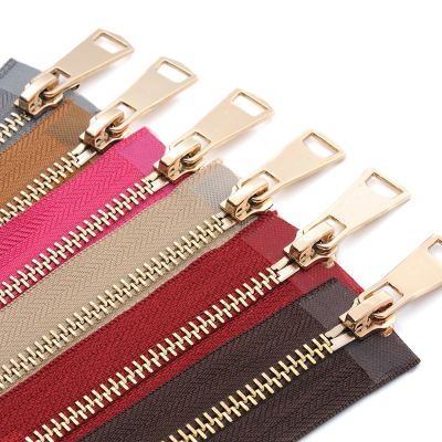 30/40/50/60/70/80cm 5 Colorful High Quality Open-end Auto Lock Gold Metal Zipper DIY Handcraft For Clothing Pocket Garment Shoe