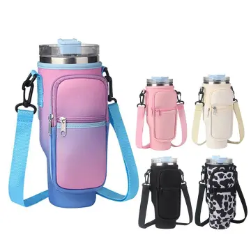 Water Bottle Carrier Bag Adjustable Shoulder Strap 40 Oz Bottles Sleeve  Pouch