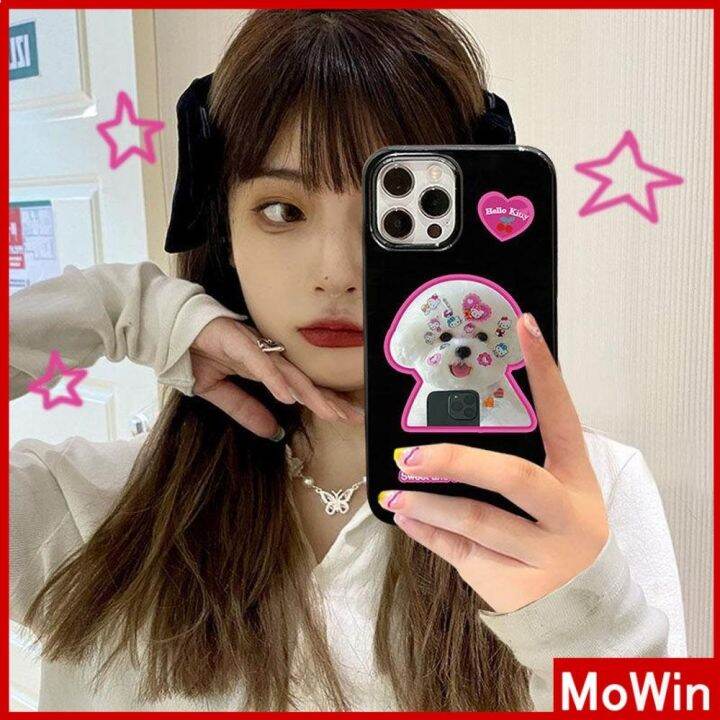 mowin-เข้ากันได้สำหรับ-เคสไอโฟน-เคสไอโฟน11-เคสโทรศัพท์-14-pro-max-สำหรับ-iphone-เคส-ซิลิโคนนุ่มเคสสีดำเคลือบเงา-ลูกอม-เคสกันก