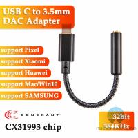 【อเนกประสงค์】 CX31993 USB Type C DAC เครื่องขยายเสียงหูฟัง3.5มิลลิเมตรแจ็คเอาท์พุท USBC DAC เสียงดิจิตอลอะแดปเตอร์ถอดรหัสหูฟังแอมป์ Android Win10