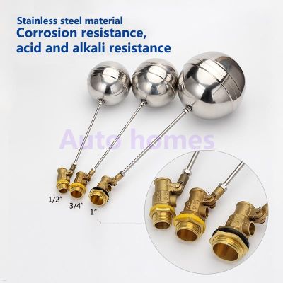 High quality 1/2 quot; 3/4 quot; Cold and Hot Water Tank Liquid Level Stainless steel float valve Body brass toilet valve