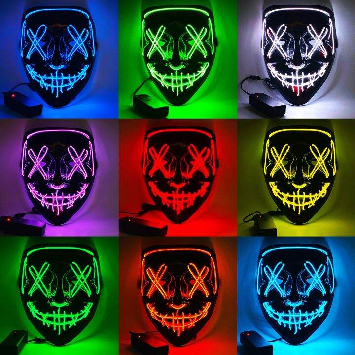 MY STOCK Halloween Neon Led Purge Mask Masque Masquerade Party Masks ...