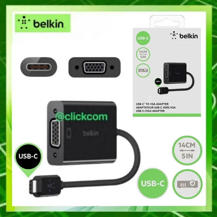 Belkin F2CU037btBLK USBC to VGA Adapter (USBIF Certified, Compatible