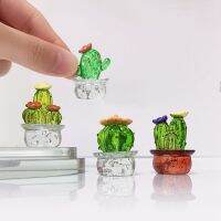 Mini Cactus Figurines เครื่องประดับกระบองเพชรบอนไซ Decor ประติมากรรมและตุ๊กตาเดสก์ท็อปเครื่องประดับรถบ้านตกแต่ง-ogfhdsd