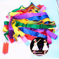 4M Gymnastic Ribbons Colorful Professional Training Ballet Streamer Twirling Rod Stick Non-slip Handle Dance Performance Props