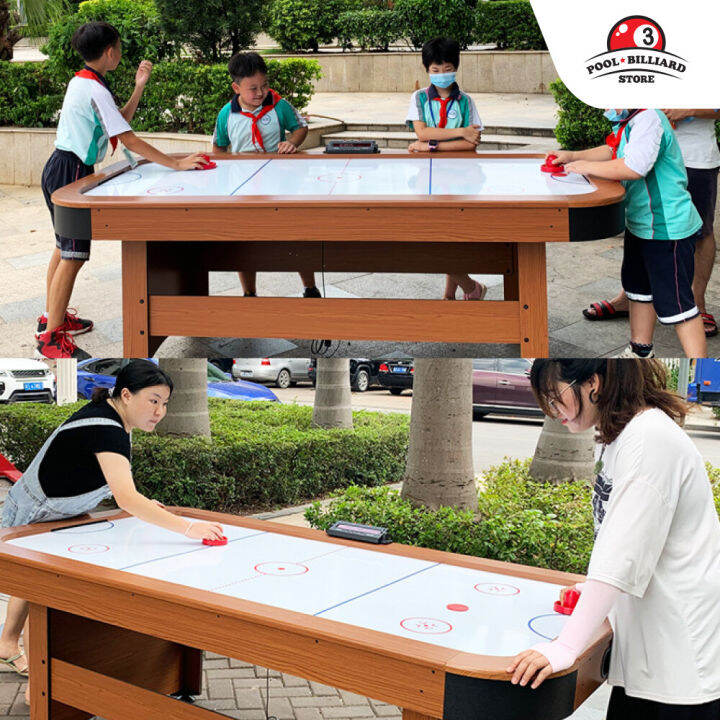 warm-up-โต๊ะแอร์ฮอกกี้-แอร์ฮอกกี้-มีลมเป่า-air-hockey-table-ลายไม้