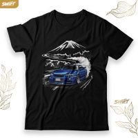 เสื้อยืดคอกลมเสื้อยืด ลาย Nissan Skyline R34 Blue Mounndrift R 34 JDM BAJU DISTRO S-5XL