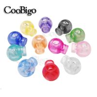 50pcs Ball Cord Lock Stopper Ends Toggle Clip for Shoe Laces Backpack Bag Drawstring Parts Colorful Transparent Clear Frost