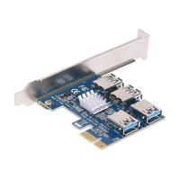 4ชิ้น Pci-e To16x 1x ด่วน Riser 009S Plus การ์ดอะแดปเตอร์ Pcie 1ถึง4สล็อต Pcie การ์ดเพิ่มพอร์ตสำหรับ Btc Bitcoin Miner Miner Miner