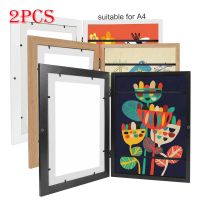 2PCS Children Art Frames Magnetic Front Open Changeable Kids Frametory For Poster Photo Drawing Paintings Pictures Display