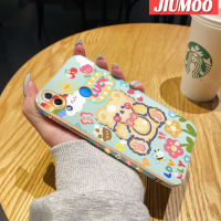 เคส JIUMOO สำหรับ Huawei Nova 3i P Smart Plus เคสการ์ตูนหมีโชคดีใหม่กรอบสี่เหลี่ยมพื้นผิวชุบซิลิก้าเจลนิ่มกันกระแทกเคสมือถือรวมเลนส์กล้องถ่ายรูปฝาครอบป้องกัน