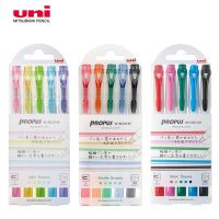 5pcs/Set Japan Uni PUS-103T Window Fluorescent PenDouble Headed Colored Markers students manual ledger Key Marking Kawaii Pen