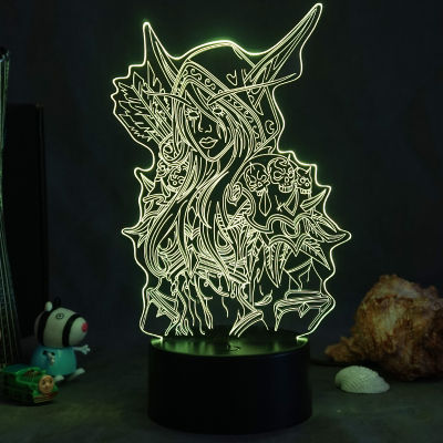 3d Night Light Game Room World of Warcraft Table Lamp Touch Sensor Color Changing Nightlight for Kids Child Bed Room Decor Gift